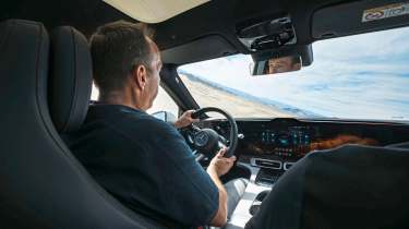 Thomas Geiger driving the Mercedes GLC with EQ Technology prototype